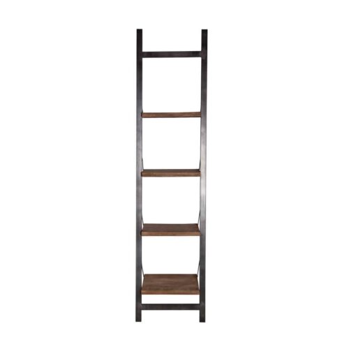 Boekenrek Mangohout met metalen frame 245cm - Afbeelding 2