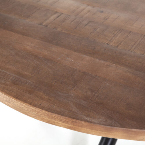 Ronde Eettafel Oscar mangohout met kruispoot Naturel 150cm - Afbeelding 8