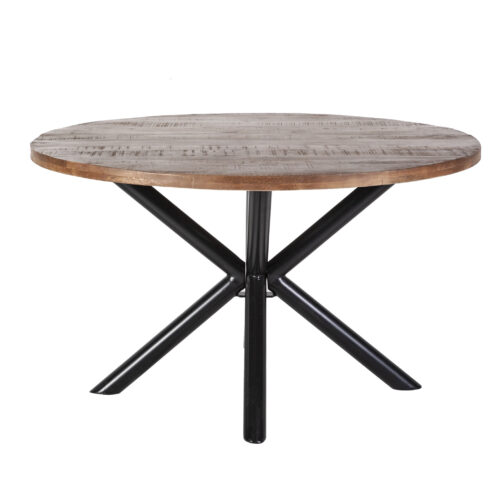 Ronde Eettafel Oscar mangohout met kruispoot Naturel 150cm - Afbeelding 10