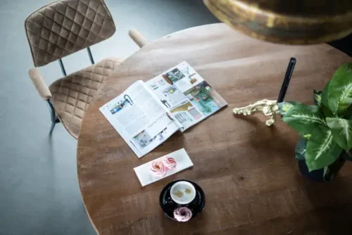 Ronde Eettafel Oscar mangohout met kruispoot Naturel 150cm - Afbeelding 3