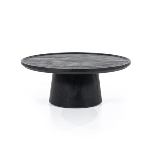 Ronde Salontafel Ron Mangohout 80cm - Zwart - Afbeelding 4