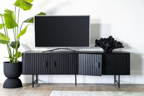 TV-meubel Remi Mangohout en Metaal 170cm - Zwart - Afbeelding 20