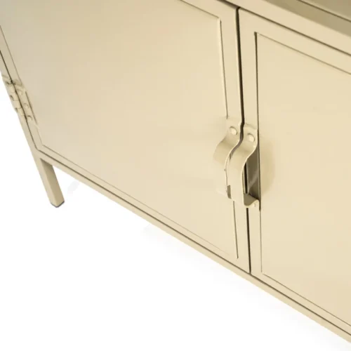 Vitrinekast Industrieel Metaal Glas 220 x 140cm -  Zand / Wit - Afbeelding 4