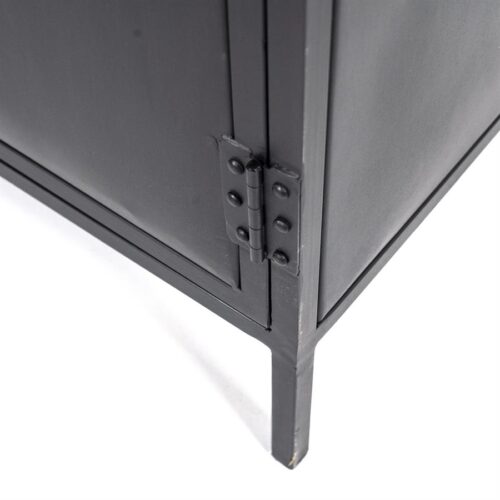 Vitrinekast Industrieel Metaal Glas 220 x 140cm -  Zwart / Wit (showroom model) - Afbeelding 4