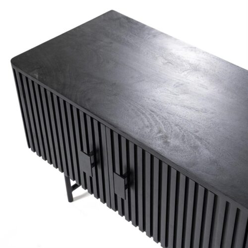 TV-meubel Remi Mangohout en Metaal 250 cm - Zwart - Afbeelding 26