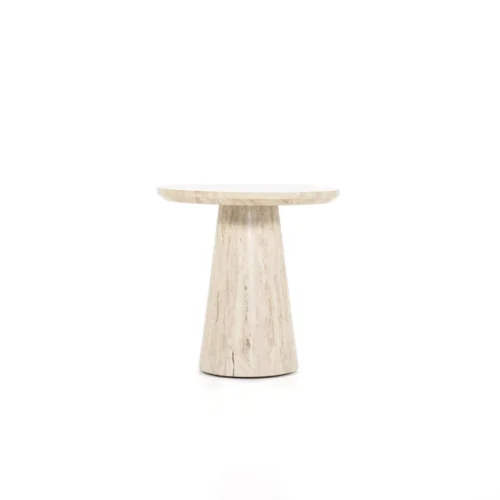 Ronde Bijzettafel Aime Travertin 45 x 45 cm - Afbeelding 2