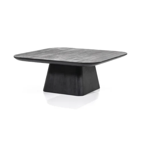 Vierkante Salontafel Aron Mangohout - Zwart 80 cm - Afbeelding 7