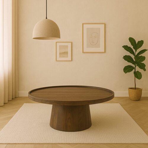 Ronde Salontafel Ron Mangohout 80 cm - Bruin - Afbeelding 2