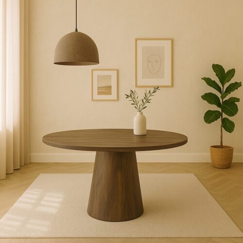 Ronde Eettafel Aron Mangohout Bruin - 130cm - Afbeelding 2