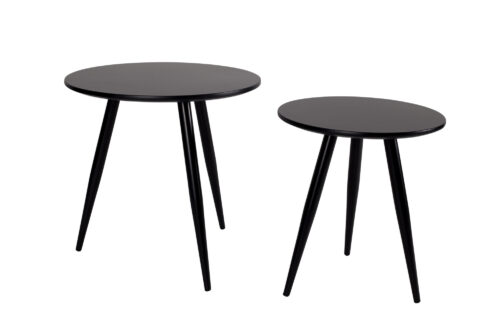 Bijzettafel DAVEN zwart set van 2