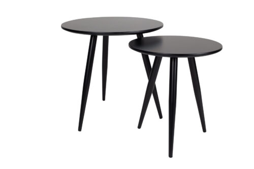 Bijzettafel DAVEN zwart set van 2 - Afbeelding 2