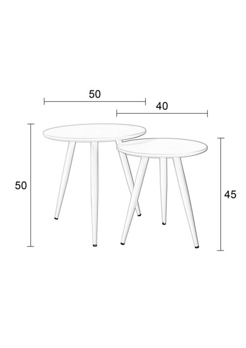 Bijzettafel DAVEN zwart set van 2 - Afbeelding 7