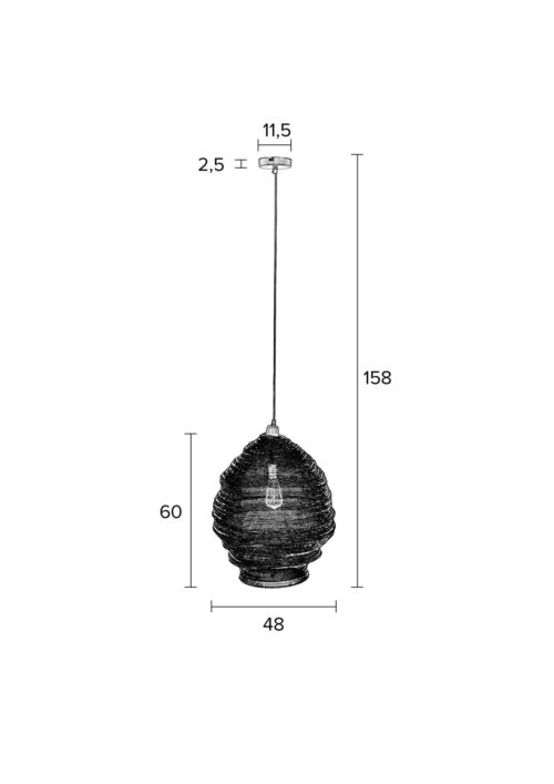 Hanglamp LENA L brass - Afbeelding 9