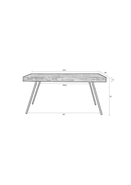 Eettafel SURI 200X90 zwart - Afbeelding 11