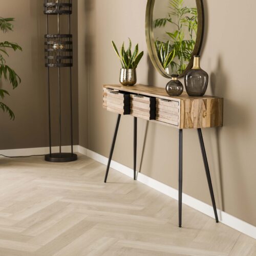 Haltafel Teca Strip Teakhout 120cm - Afbeelding 2