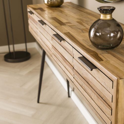 Haltafel Teca Strip Teakhout 120cm - Afbeelding 3