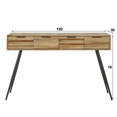 Haltafel Teca Strip Teakhout 120cm - Afbeelding 6