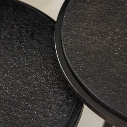 Ronde Salontafel Metallic set van 3 stuks Zwart (showroom model) - Afbeelding 3