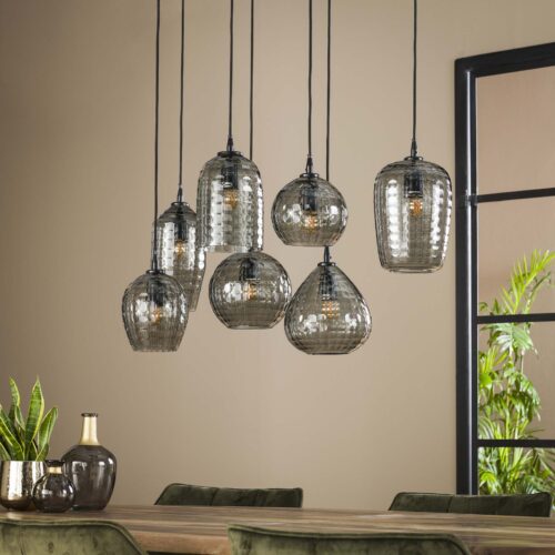 Hanglamp Hexagon Mix met 7 lampen Smoke Grey - Afbeelding 2