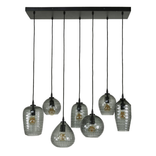 Hanglamp Hexagon Mix met 7 lampen Smoke Grey - Afbeelding 6