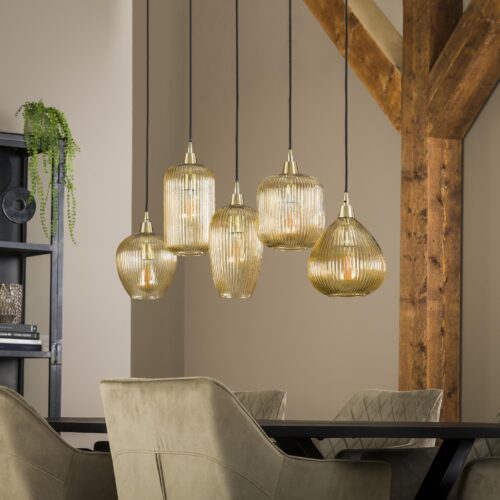 Hanglamp Stripe Glas - Mix 5 lampen - Afbeelding 2