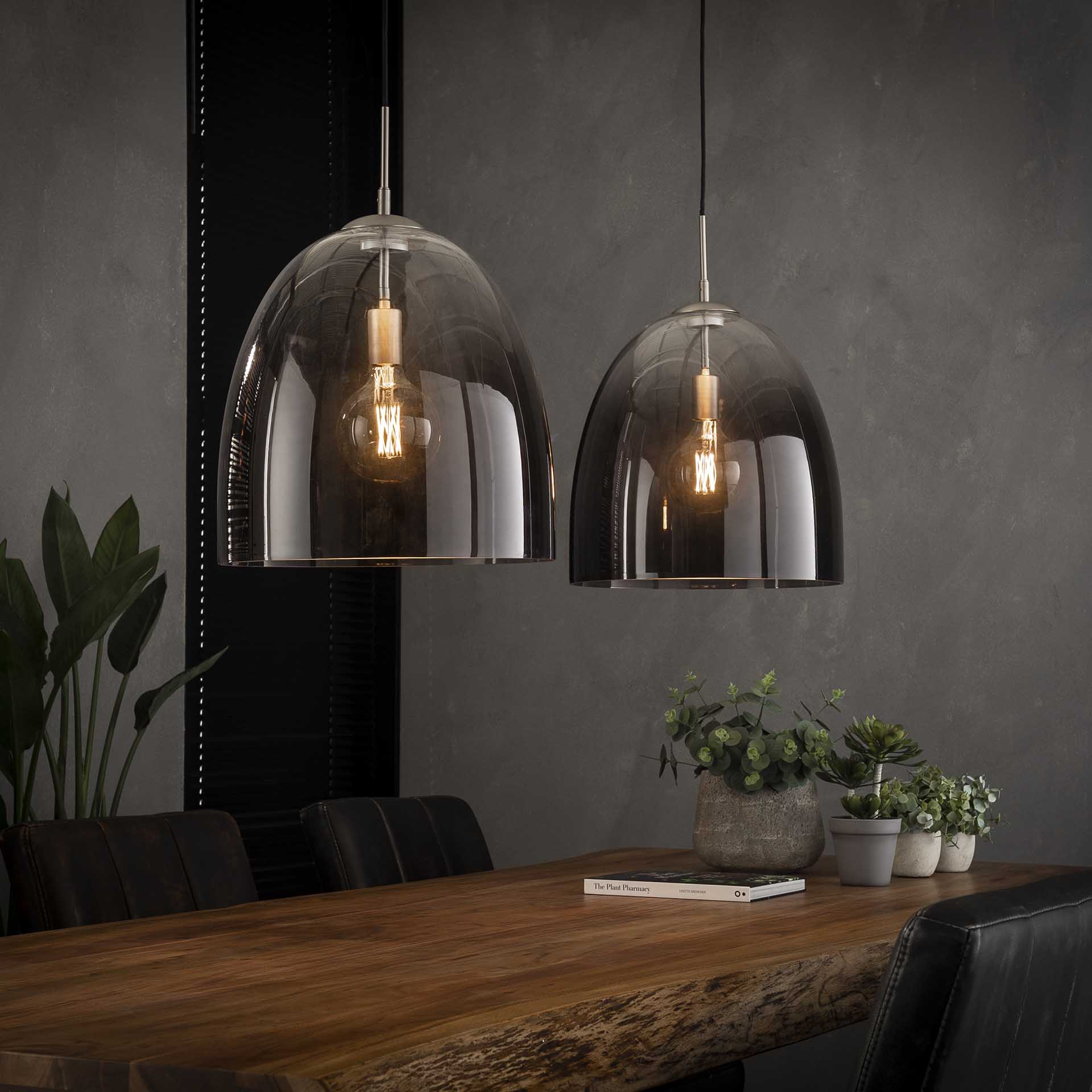 stad flauw Uitgaan van Hanglamp Shaded met 2 ovale kappen - Glas - Loft24.nl