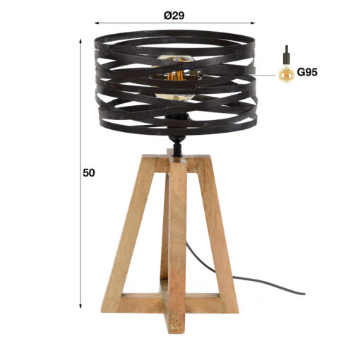Tafellamp Twist Houten Kruis Frame - 1 lamp - Afbeelding 7