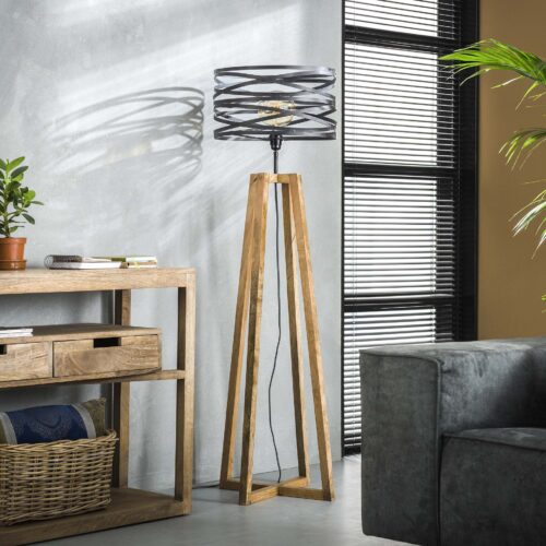 Vloerlamp Twist Houten Kruis Frame - 1 lamp - Afbeelding 2