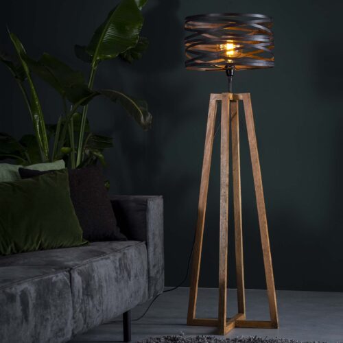 Vloerlamp Twist Houten Kruis Frame - 1 lamp - Afbeelding 4