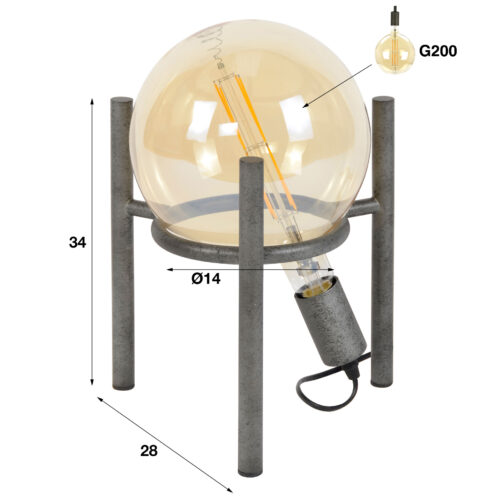 Tafellamp Saturn - 1 lamp - Afbeelding 4