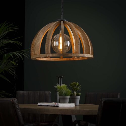 Hanglamp Launch Gebogen Spijlen Mangohout - 1 lamp