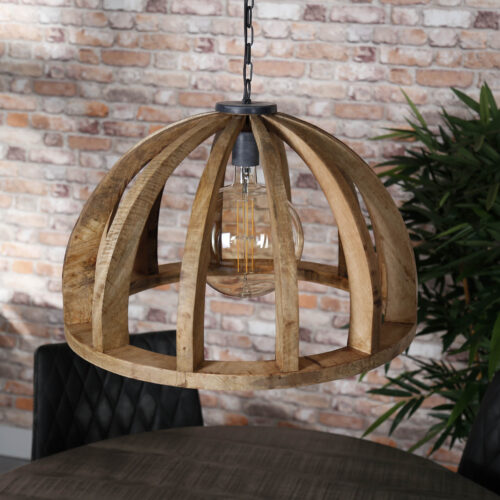 Hanglamp Launch Gebogen Spijlen Mangohout - 1 lamp - Afbeelding 6