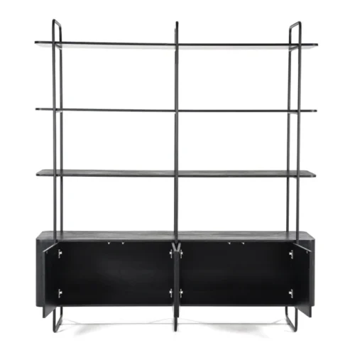 Wandkast James Mangohout en Metaal 190x210cm - Zwart - Afbeelding 8