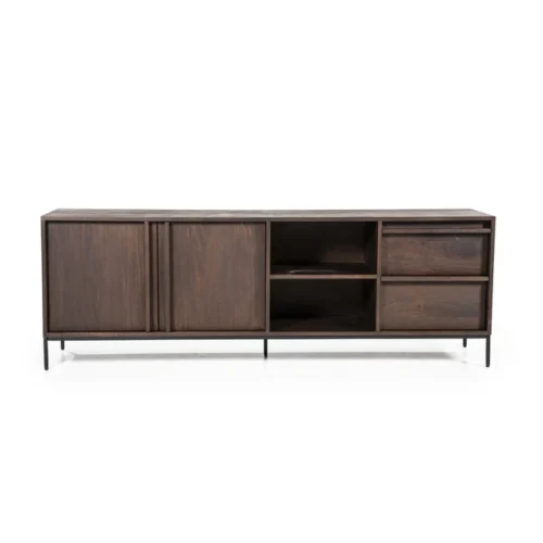 TV-meubel Jimmy Mangohout en Metaal 180cm - Bruin - Afbeelding 9