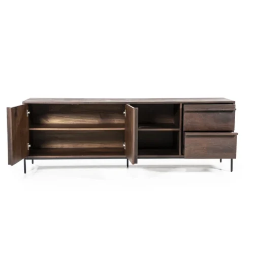 TV-meubel Jimmy Mangohout en Metaal 180cm - Bruin - Afbeelding 10
