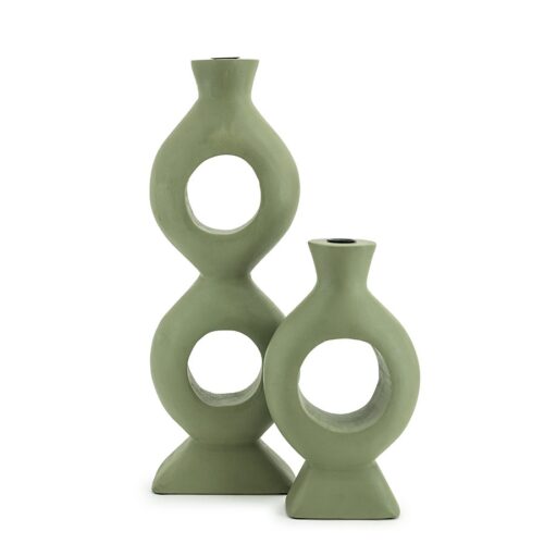 Kaarsenhouder Torch Groen - 30 cm - Afbeelding 5