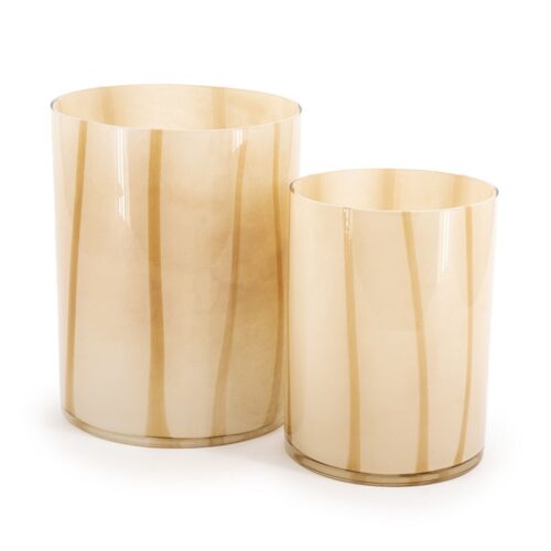 Vaas Hurricane Niala Glas 24 cm - Beige - Afbeelding 3