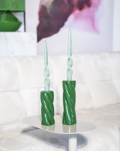 Kaarsenhouder Chuppa Groen - 16 cm - Afbeelding 2