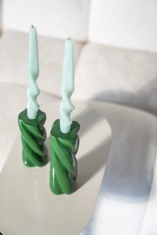 Kaarsenhouder Chuppa Groen - 16 cm - Afbeelding 3