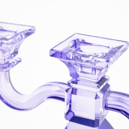 Kaarsenhouder Presly Glas - Paars - Afbeelding 2