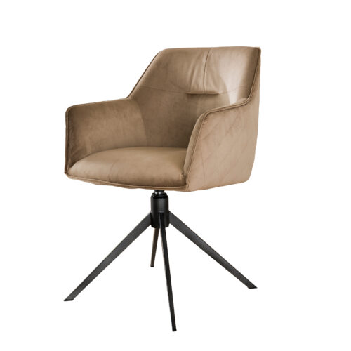 Draaibare Eetkamerstoel Pull - Champagne Velours - Afbeelding 2