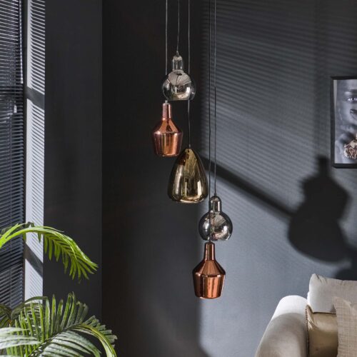 Hanglamp 5L getrapt mix glass tricolore - Afbeelding 2