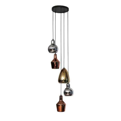 Hanglamp 5L getrapt mix glass tricolore - Afbeelding 5