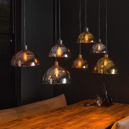 Hanglamp 4+3 Disk Glas Tricolore - Afbeelding 2