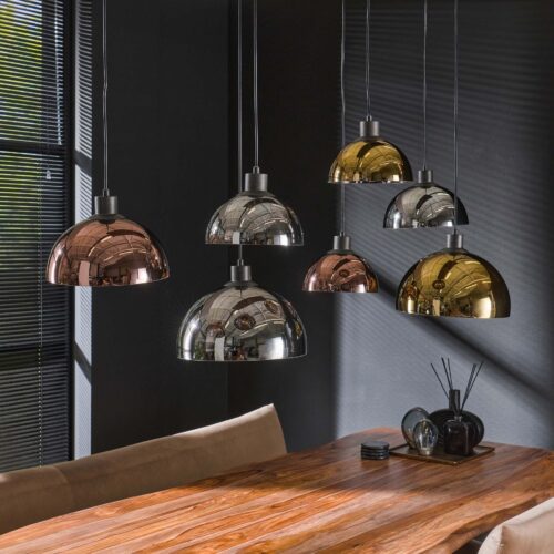 Hanglamp 4+3 Disk Glas Tricolore