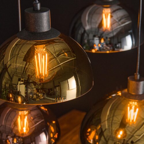 Hanglamp 4+3 Disk Glas Tricolore - Afbeelding 3