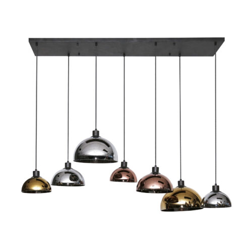 Hanglamp 4+3 Disk Glas Tricolore - Afbeelding 6