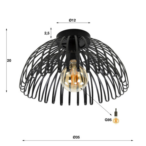 Plafondlamp 1L Gebogen - Afbeelding 3