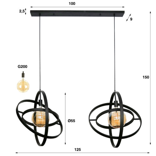 Hanglamp 2L Galaxy - Afbeelding 4