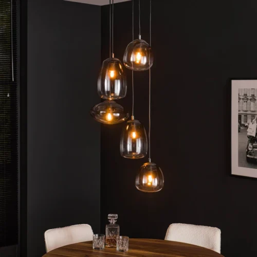 Hanglamp 3+3 Mix Getint Glas - Afbeelding 5
